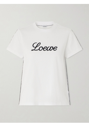 LOEWE - Embroidered Cotton-jersey T-shirt - White - x small,small,medium,large