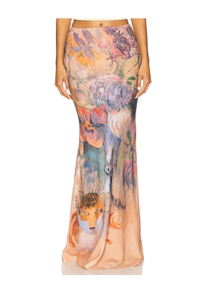 YLLW THE LABEL Paul Maxi Skirt in Orange. Size XS. Also in S.