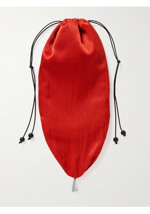 Sophie Buhai - Teardrop Embellished Satin Drawstring Pouch - Red - One size