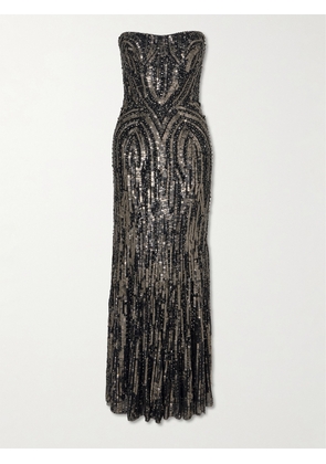 Jenny Packham - Euphoria Strapless Embellished Tulle Gown - Black - UK 6,UK 8,UK 10,UK 12,UK 14,UK 16