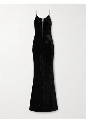 Nili Lotan - Maxime Cutout Velvet Maxi Dress - Black - US0,US2,US4,US6,US8,US10,US12