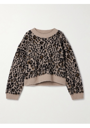 Nili Lotan - Zamira Leopard-jacquard Cashmere And Silk-blend Sweater - Animal print - x small,small,medium,large,x large