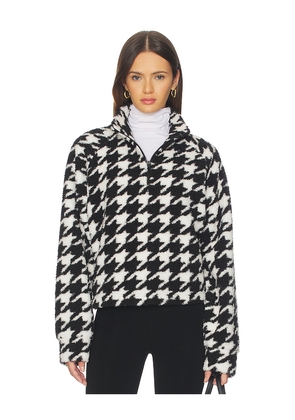 YEAR OF OURS Lucia Half Zip Sweatshirt in Black,White. Size L. Also in M, S.