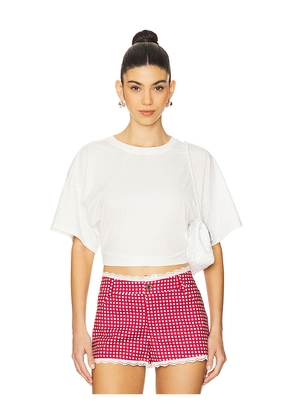 WeWoreWhat Ruched Cropped Tee in White. Size S. Also in XS.