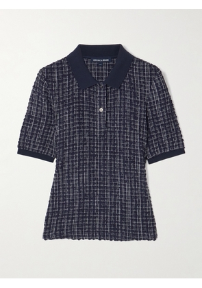 Veronica Beard - Benedetta Checked Seersucker Polo Shirt - Blue - x small,small,medium,large