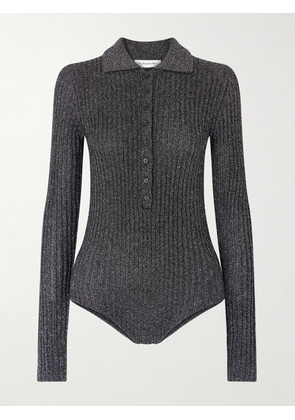 The Frankie Shop - Solana Metallic Ribbed-knit Bodysuit - XXS,XS,S,M,L,XL