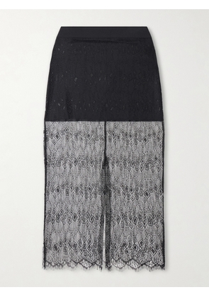 The Frankie Shop - Alrose Metallic Lace Midi Skirt - Black - XXS,XS,S,M,L,XL
