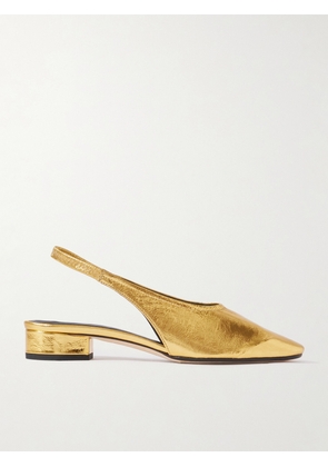 Aeyde - Dua Metallic Crinkled-leather Slingback Pumps - Gold - 36,38,41,37,38.5,41.5,39,40,36.5,40.5,42,37.5,39.5