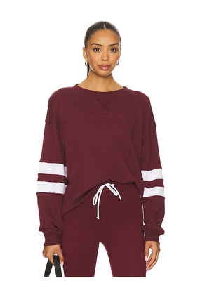 YEAR OF OURS Varsity Sweatshirt in Burgundy. Size L. Also in M, S, XL, XS.