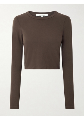 SLVRLAKE - Cropped Cotton-jersey T-shirt - Brown - x small,small,medium,large,x large