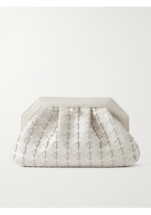 Serapian - Secret Mini Embellished Woven Leather Clutch - Ivory - One size