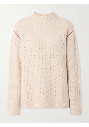 The Elder Statesman - Glacier Open-knit Cashmere Sweater - Ecru - x small,small,medium,large