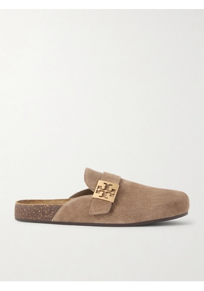 Tory Burch - Mellow Embellished Suede Clogs - Brown - US5,US6,US6.5,US7,US7.5,US8,US8.5,US9,US9.5,US10,US10.5,US11,US11.5,US12,US13