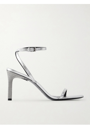 Tory Burch - Crystal-embellished Metallic Leather Sandals - Silver - US6.5,US7,US7.5,US8,US8.5,US9,US9.5,US10,US10.5,US11