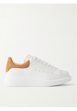 MCQUEEN - Suede-trimmed Leather Exaggerated-sole Sneakers - White - EU 36,EU 37,EU 37.5,EU 38,EU 38.5,EU 39,EU 39.5,EU 40