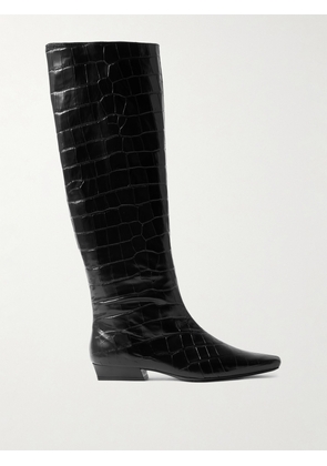 STAUD - Wally Croc-effect Leather Knee Boots - Black - IT36,IT36.5,IT37,IT37.5,IT38,IT38.5,IT39,IT39.5,IT40,IT40.5,IT41,IT41.5,IT42