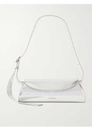 Jil Sander - Crinkled Metallic Leather Shoulder Bag - Silver - One size