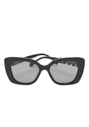 CHANEL Pre-Owned logo cat-eye sunglasses - Black