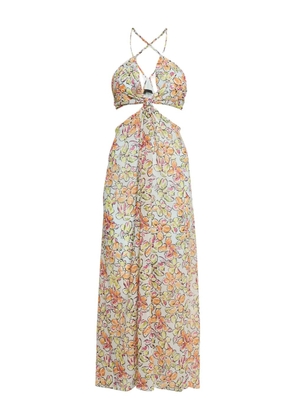 Maje floral-print maxi dress - Neutrals