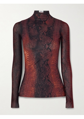 Jean Paul Gaultier - Snake-print Mesh Top - Brown - xx small,x small,small,medium,large,x large
