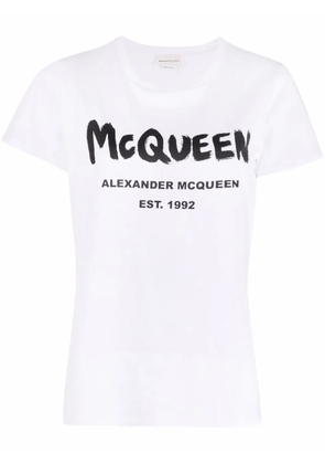 Alexander McQueen logo-print cotton T-shirt - White