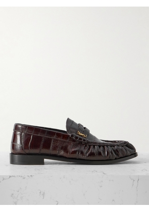 SAINT LAURENT - Le Loafer Eel Loafers - Brown - EU 35,EU 36.5,EU 37,EU 37.5,EU 38,EU 38.5,EU 39,EU 39.5,EU 40
