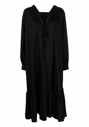 Noir Kei Ninomiya lace-up flared hem dress - Black