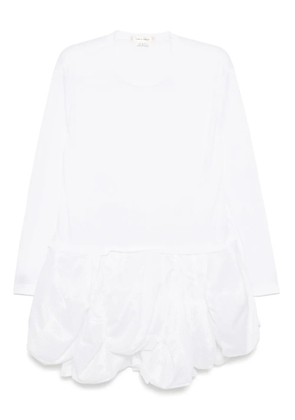 Comme Des Garçons long-sleeved ruffle dress - White