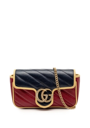 Gucci Pre-Owned 2016-2025 Super Mini GG Marmont Tricolor Matelasse Leather Torchon Flap crossbody bag - Multicolour
