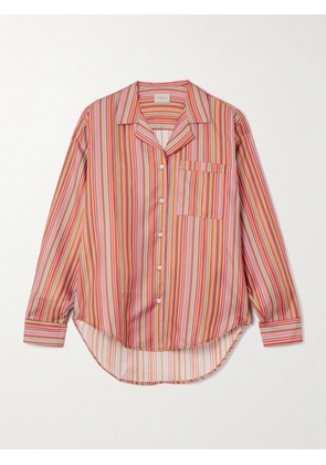 Comme Si - Striped Silk-twill Shirt - Red - x small,small,medium,large,x large