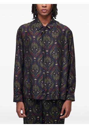 Osklen damask-print long-sleeve shirt - Black