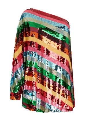 Valentino Garavani sequin striped mini dress - Red