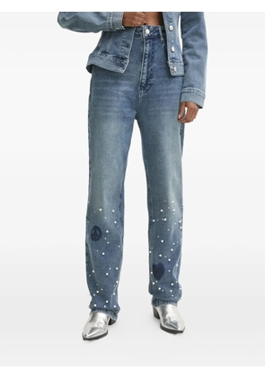 MOSCHINO JEANS pearl-embellished jeans - Blue