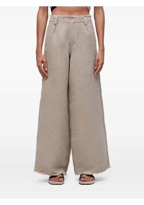 Osklen frayed wide-leg trousers - Neutrals