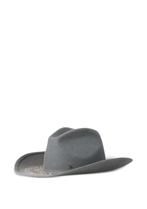Maison Michel logo-plaque hat - Grey
