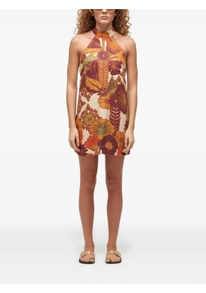 Osklen Garden Party halter mini dress - Neutrals