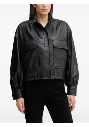 Pedro Del Hierro leather bomber jacket - Black
