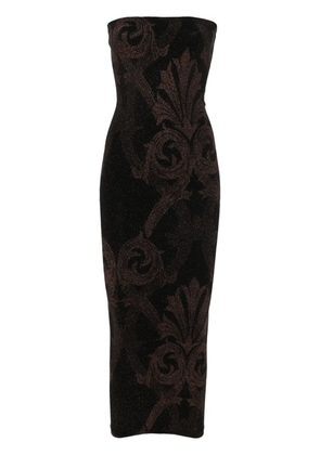 Wolford x ETRO floral-jacquard metallic midi dress - Black