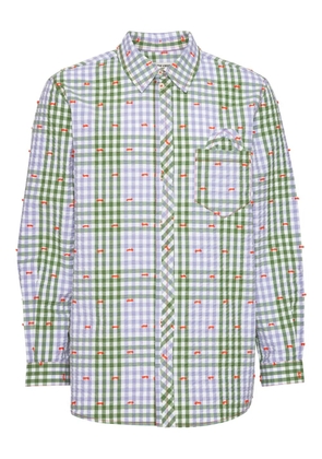 Henrik Vibskov check embroidered shirt - Blue