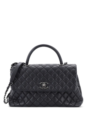 CHANEL Pre-Owned Coco Top Handle Bag Quilted Caviar Medium satchel - Black