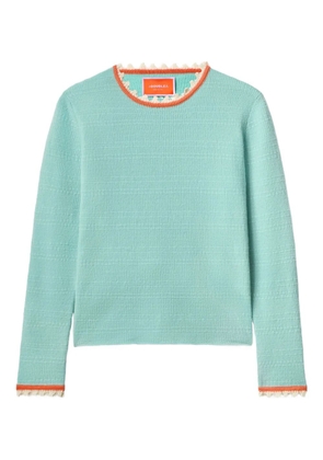 La DoubleJ textured-knit crew-neck sweater - Green