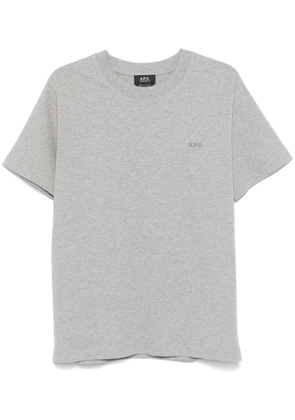 A.P.C. logo-embroidered T-shirt - Grey
