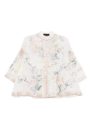 Biyan floral-embroidered blouse - Neutrals