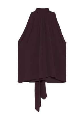 Jacob Lee neck-tie sleeveless top - Purple