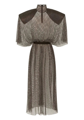 Dolce & Gabbana rhinestone-embellished mesh maxi dress - Grey