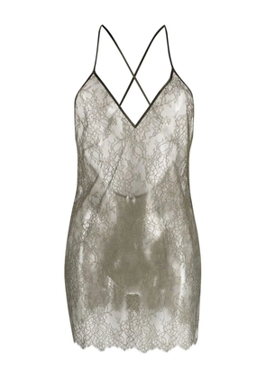 Maison Close sheer lace-detail dress - Green