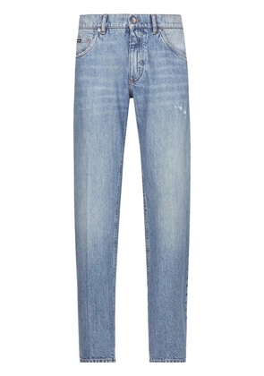 Dolce & Gabbana logo-embroidered jeans - Blue