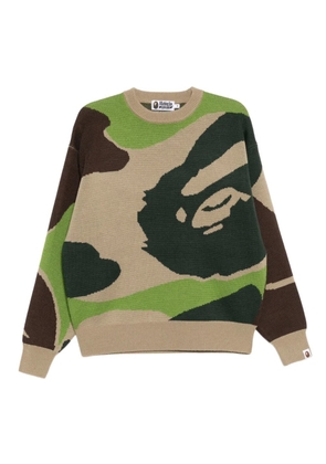 A BATHING APE® camouflage-print jumper - Green