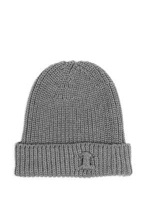 Hannes Roether ribbed virgin wool beanie hat - Grey