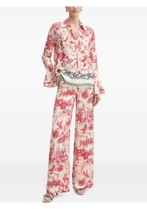 SIMONA CORSELLINI floral-print long-sleeve shirt - Red